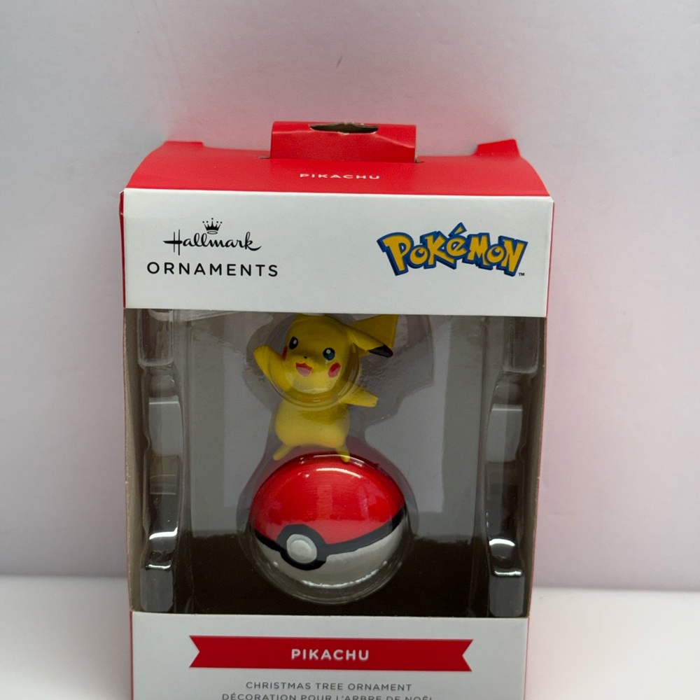 Hallmark Pokemon Pikachu On Poké Ball Christmas Ornament New with Box Red Yellow